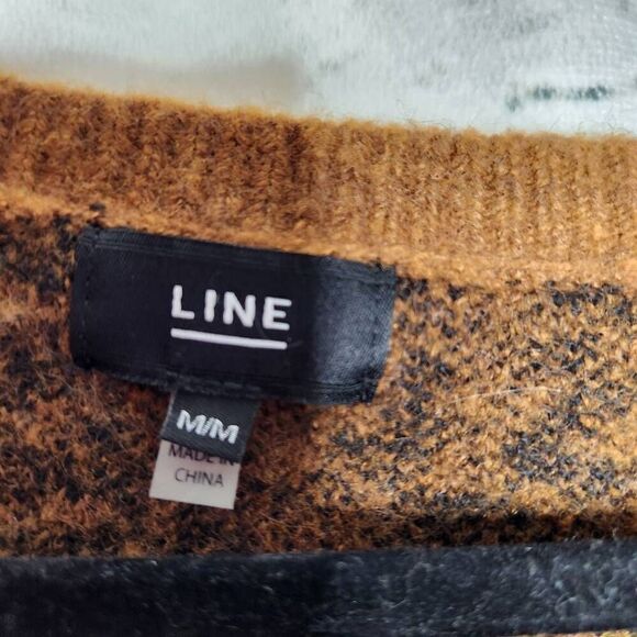 Line Womens Brown Leopard Print Thick Pullover Long Sleeve Sweater Brown Medium - Picture 12 of 12